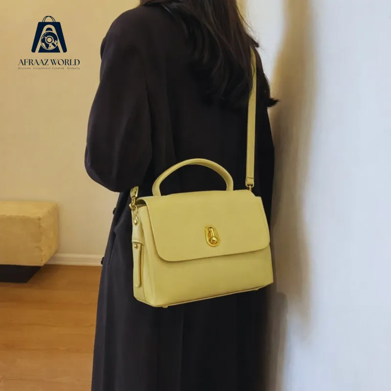 Classic Women’s Light Olive Beige Shoulder & Handbag – Soft Leather Finish