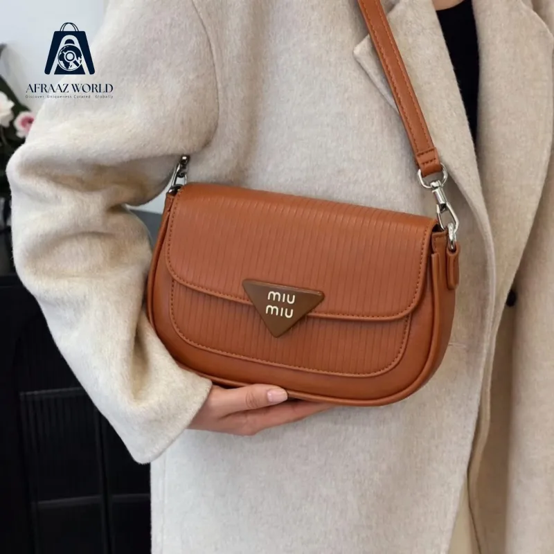 Premium Brown Crossbody Bag for Women | MIU MIU Inspired Sling Bag by Afraaz World