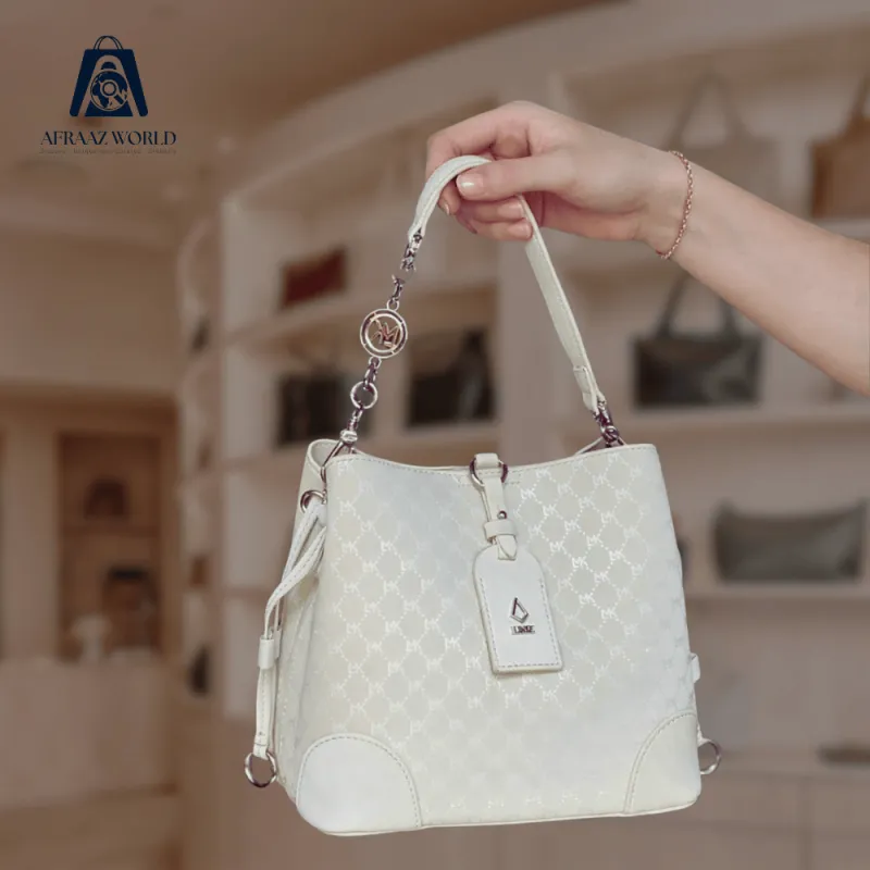 Ivory Luxe Monogram Shoulder Bag