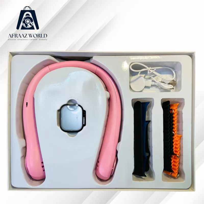 Neck Fan with Smart watch