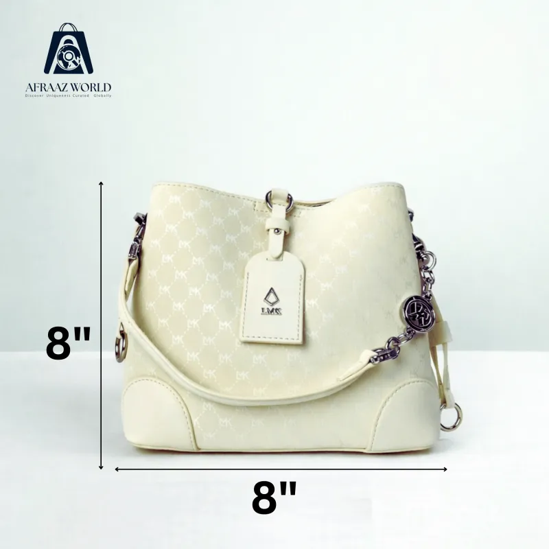 Ivory Luxe Monogram Shoulder Bag
