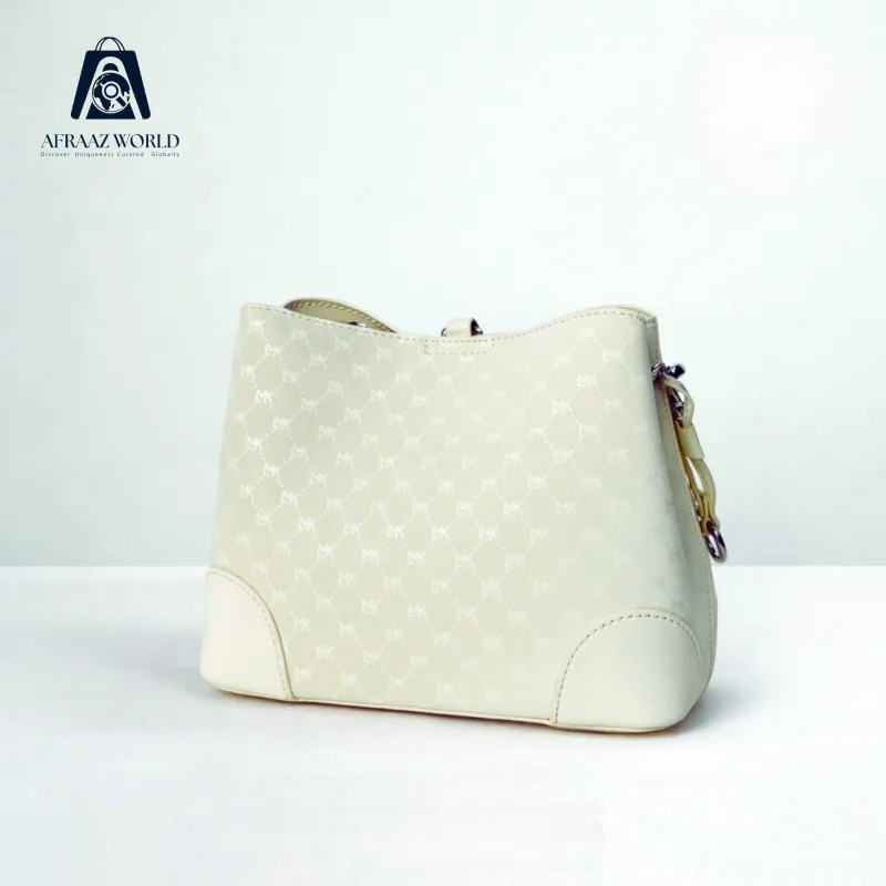 Ivory Luxe Monogram Shoulder Bag